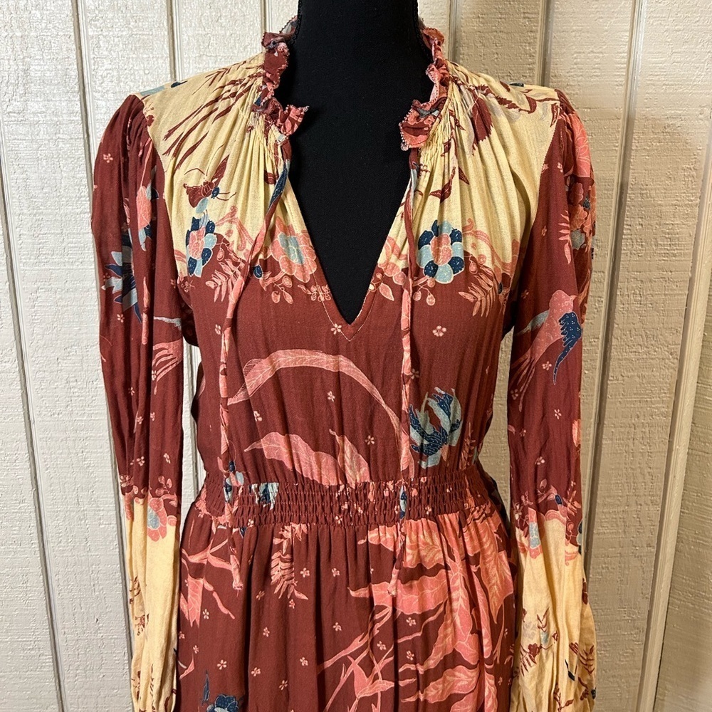 Anthropologie Othilia Carmela Long Sleeve Maxi Dress, size small. - Picture 4 of 6